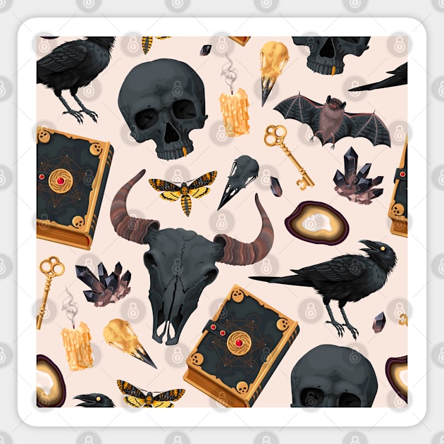 Skull witch Halloween Sticker by igzine